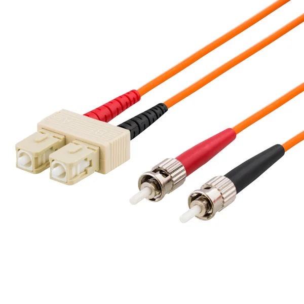 OM1 Fiberkabel, SC - ST, duplex, UPC, 62,5/125, 1m, orange