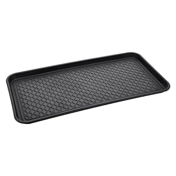 Skodroppbricka med Hög Kant (76,2 X 38 X 3,1 cm) Skoställ, Vattentät Skobricka, Skomatta för Utomhusbruk, Trädgård Svart