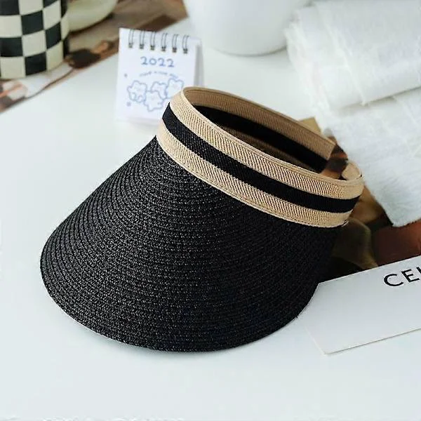 Sommar Dam Solhattar Kvinnor Utomhus Visir Kepsar Handgjorda Halm Kepsar Casual Skugga Hatt Tom Topp Hatt Fiske Semester Strand Kepsar