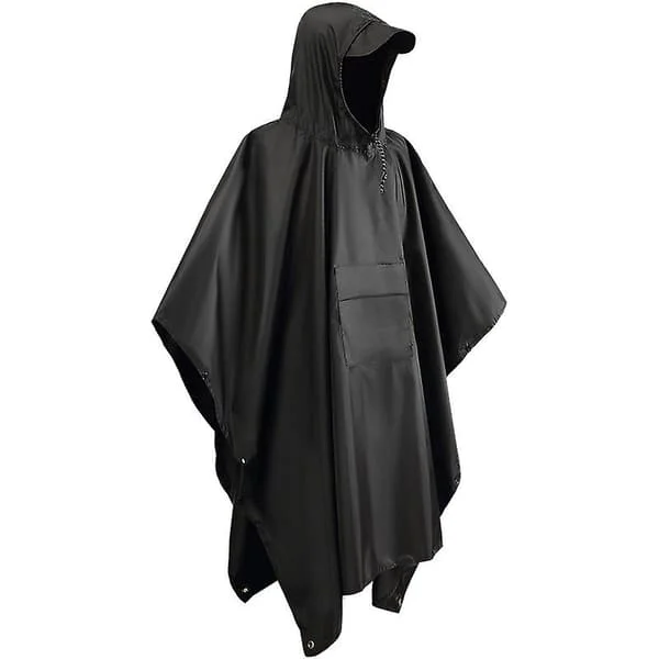 Waterproof Rain Poncho with Hood, Hiking Raincoat with Carry Bag PU Material for Camping, Travel, Outdoor Activities, Motorcycle/Cycling for Men and