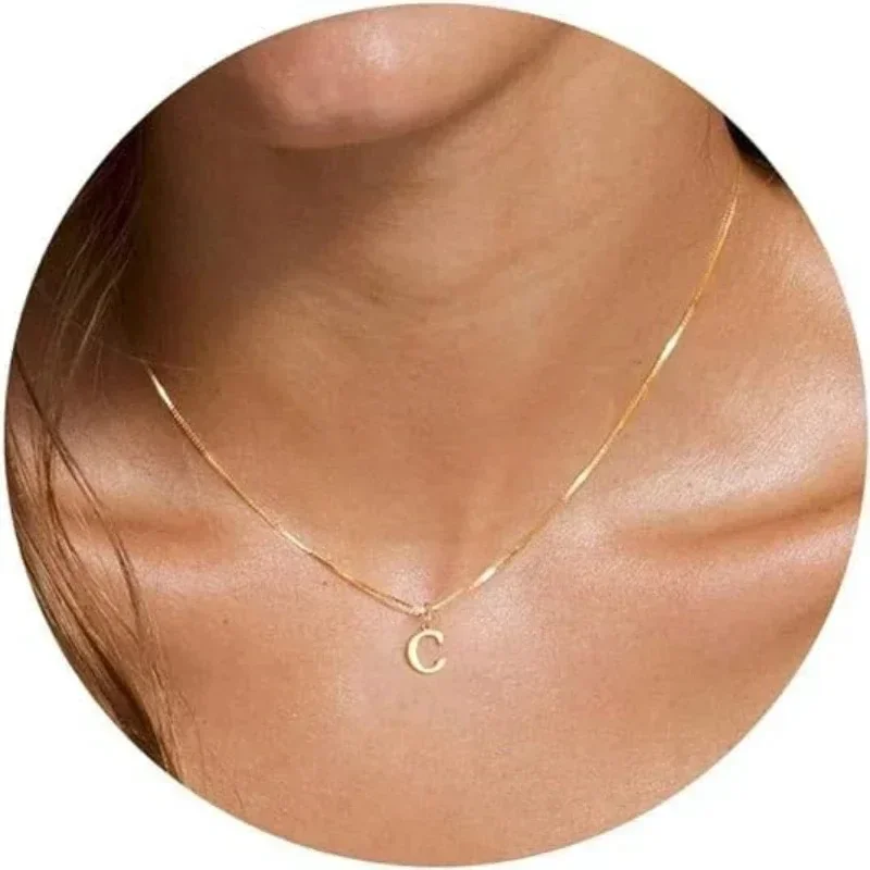 AliExpress - A-Z initiële ketting 18K vergulde ketting Leuke letter roestvrijstalen ketting voor dames