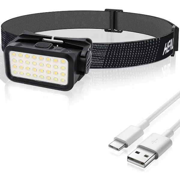 Löpande pannlampa, pannlampa uppladdningsbar Led pannlampa löpande pannlampa Vattentät för barn vuxna vandring
