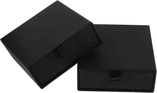 2 st små smyckeslådor Organizer Papperslåda för ringar halsband örhängen förvaring 2 st svart 3,5 cm