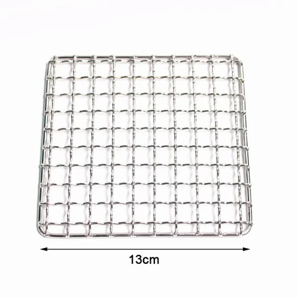 IC BBQ Grill Net Rostfri Stål Nät Stativ Gitter Vandring Grill Hej Sølv Kvadrat