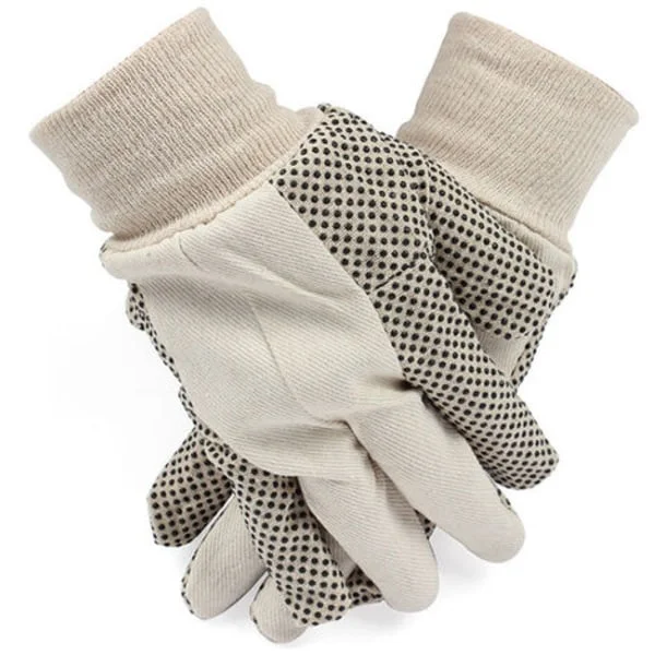 Strikkede bomullsvanter, hagehansker, prikkete, lette 11*25cm 2 par