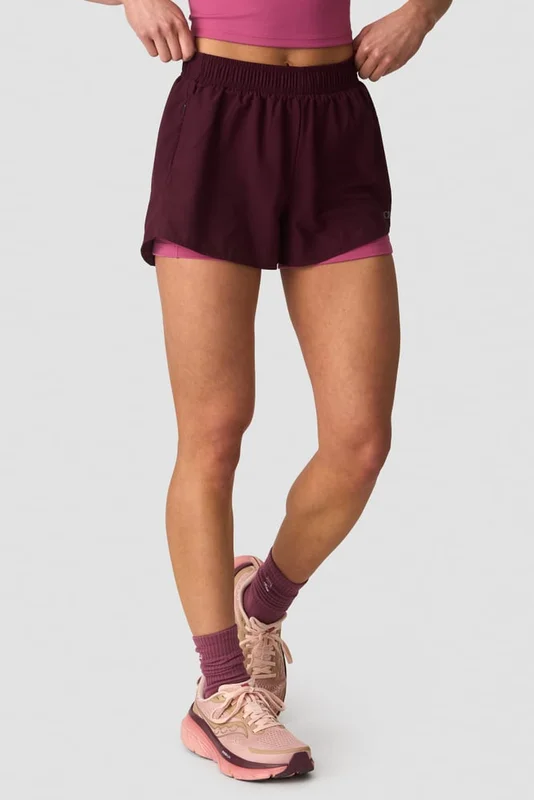 ICANIWILL - Mirage 2-in-1 Shorts Maroon Red- Shorts - Dames - sportkleding van ICIW