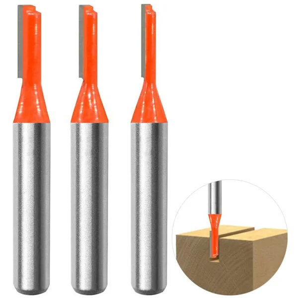 3st 8mm skaft raka fräsbitar, spårfräs träbearbetningsfräsar träbearbetningsverktyg fräsverktyg 3mm, 4mm, 5mm för träbearbetning