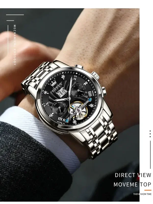 AliExpress - OLEVS montre squelette hommes mouvement automatique montre mécanique Date année étanche montre lumineuse pour hommes