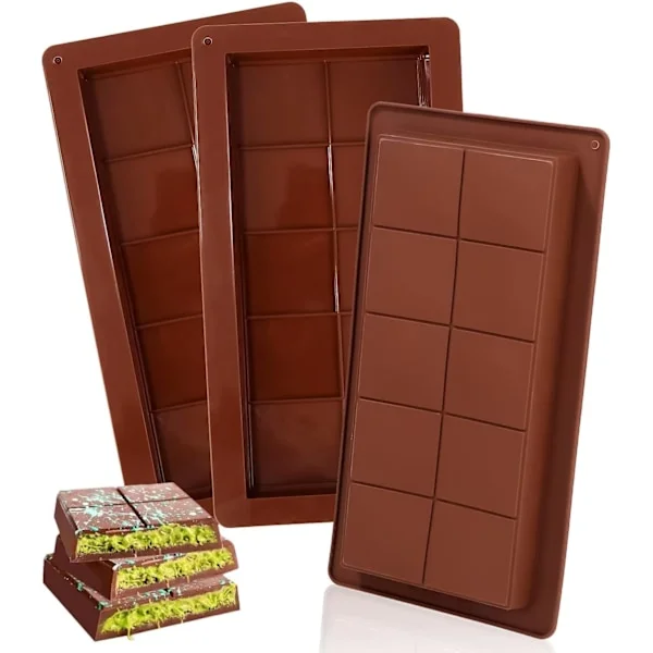 Chokladform djup, 3 stycken chokladtavla extra djup chokladform för chokladpraliner, för egen choklad – yux