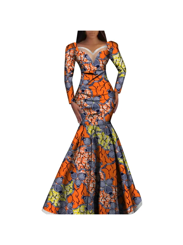 AliExpress - Mode Robe Kleider Ankara Print afrikanische Kleider für Frauen Langarm elegante Dashiki Hochzeit Falten rock Kleider wy1058