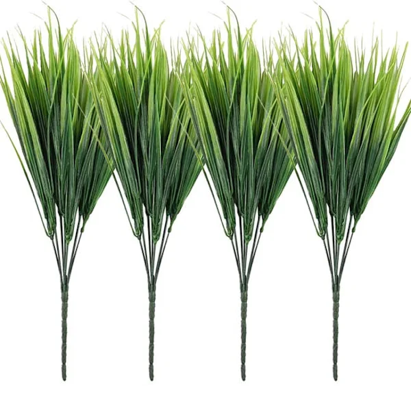 4-pack konstgjord vetehalmväxt, utomhus, plast, solbeständig, dekoration för fönster och trädgård