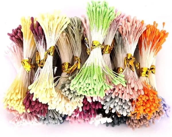 1800 st. Blompistiller, Torkade Blompistiller, Slumpmässiga Färger, Tillbehör för Dekoration, Blomstertillverkning, Hantverk, Tårta Dekoration