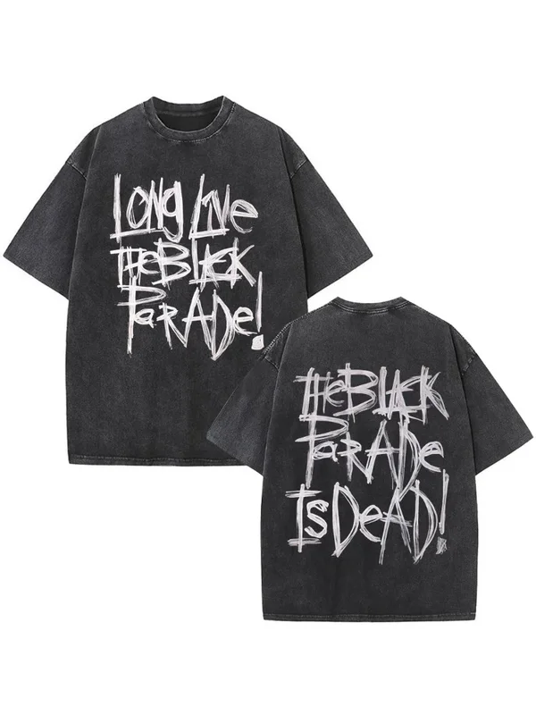 AliExpress - Rock Band My Chemical Romance T-shirt délavé Long Live The Black Parade Tour 2025 T-shirts gothiques hommes femmes T-shirts 