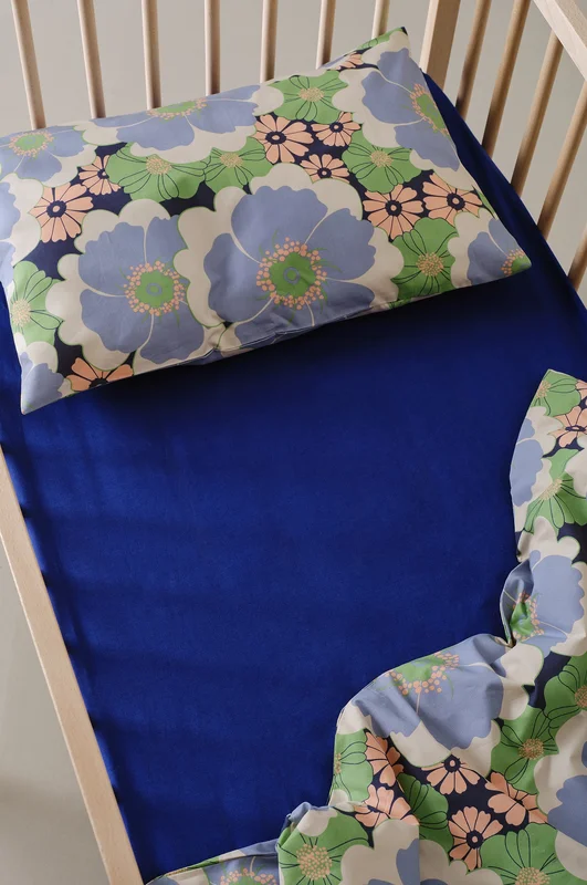 Jotex - ZACK MINI muotoonommeltu lakana pinnasänky orgaaninen 60x120 cm Koboltinsininen - Osta Aluslakanat Jotex