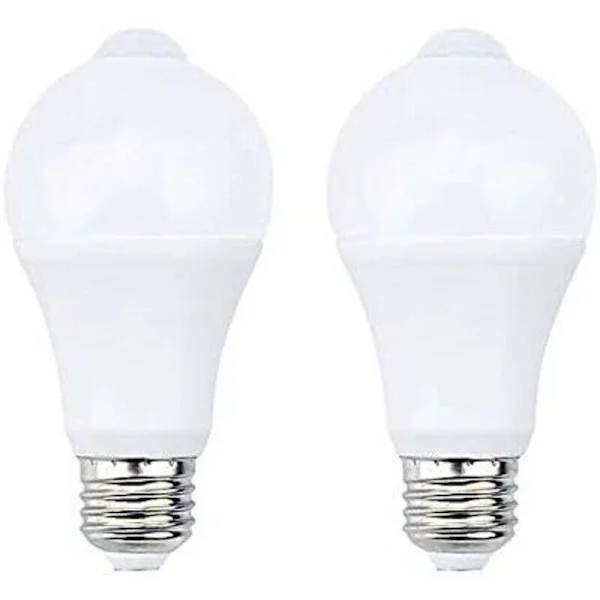 12W E27 PIR Infraröd LED-lampa med rörelsesensor PÅ/AV automatiskt A60 220V 1200lm motsvarande 120W halogen för trappor korridor garage (2-pack)