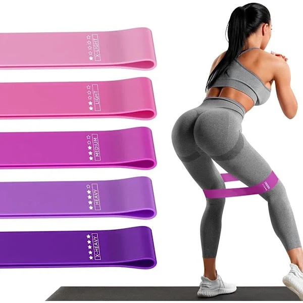 Resistance Bands for Exercise, Workout Bands for Home Gym, Stretching, Strength Training, Women, Men, Kids, Set of 5