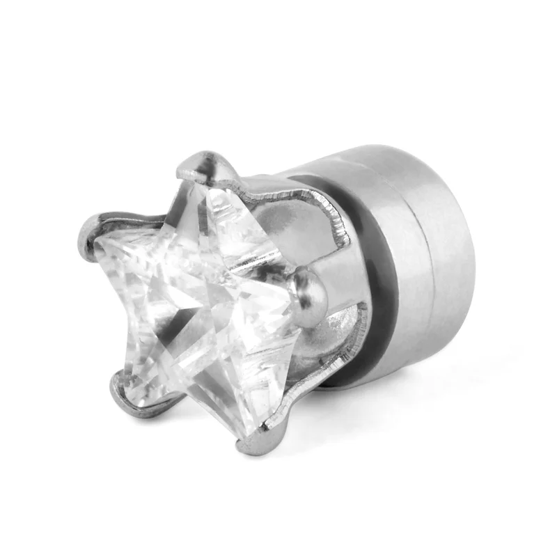 6 mm Crystal Star Magnetic Earring for Men - Magnetic earrings