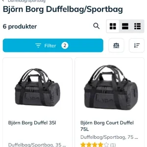 Björn Borg duffel 35L, Björn Borg Court Duffel 75L sportbag/ryggsäck/resväska.
