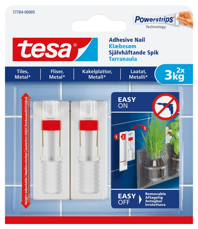 Tesa 77764 Spik självhäftande 2x3 kg, Maskintillbehör & förbrukning