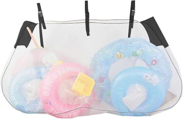 Pool Float Net Opbevaringspose, Mesh Pool Legetøjspose, Legetøjsopbevaring til Pool, Pool Float Net Opbevaringspose med Justerbare Stropper, Foldbar 