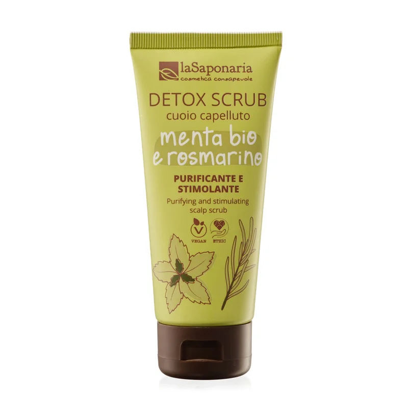 LA SAPONARIA Capelli e Cute Scrub cuoio capelluto detox - Menta Bio e Rosmarino 100ml - Scrub Capelli