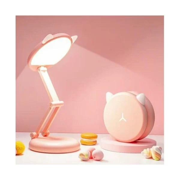 LED Skrivbordslampa Söt Skrivbordslampa Rosa Skrivbordslampa 8 Ljusstyrkor Vikbar Liten Skrivbordslampa Bärbar Dimbar Barn Skrivbordslampor USB-