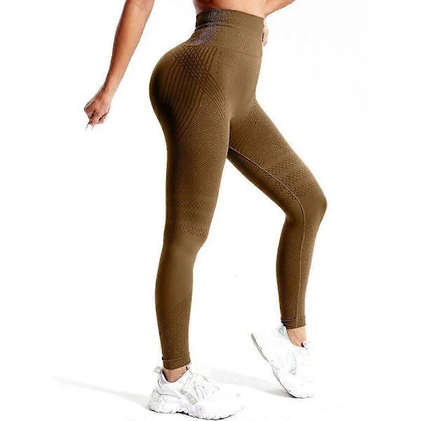 Cellulite 3D Leggings, Høyt Liv, Rumpe-løftende Magekontroll, Anti-Cellulitt Leggings for Trening Kaffe Kaffe, Kaffe(bt) Kaffe L Kaffe