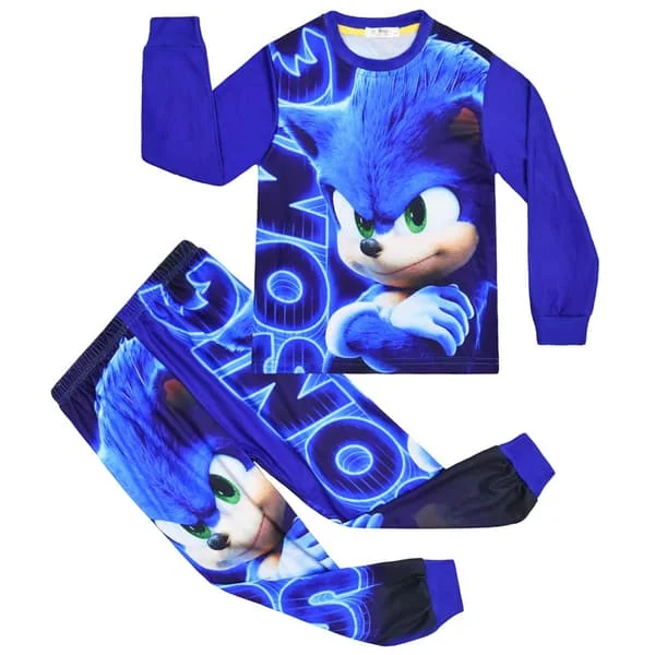 Sonic The Hedgehog Poikien Pyjama 2 osaa Pjs Set Lasten Yöpuku - Täydellinen 140cm_MGF
