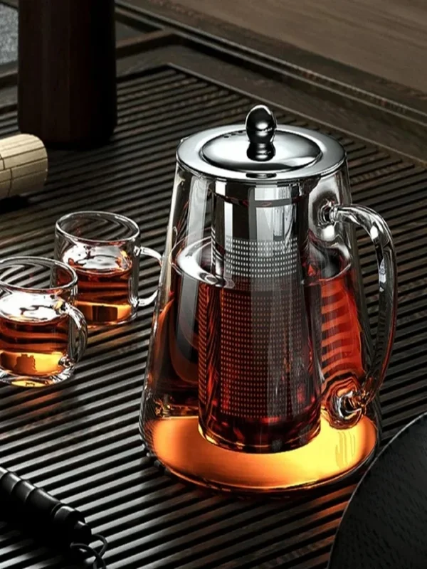 AliExpress - Théière en verre Borosilicate transparent résistant à la chaleur, bouilloire à thé avec infuseur amovible en acier inoxydable, ensemble 