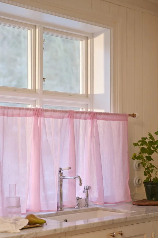 Jotex - Cafégardinlinnemix Rosa LINN - Köp Linnegardiner hos Jotex