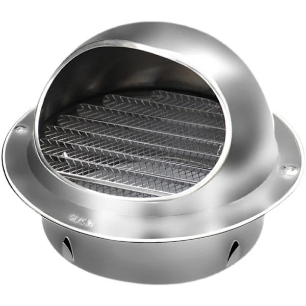 Runda luftventiler med rostfritt stål galler runt galler ventilationskåpa W