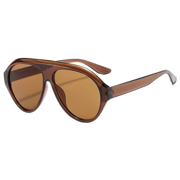 Retro oversized runde ansigtsslankende aviator solbriller til mænd og kvinder, trendy enkeltstrop solbriller til udendørs street style.