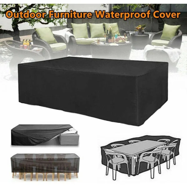 Möbelskydd för trädgård, 240 x 140 x 90 cm, rektangulärt, möbelskydd för trädgårdsbord, möbelskydd, vattentätt, UV-beständigt, presenning för trädgård