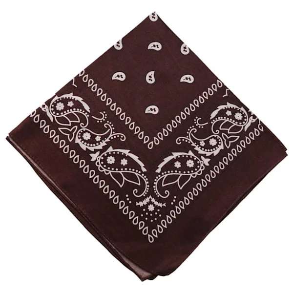 Bandana Tørklæde Sjal Lommetørklæde Paisley Mønster Brun Brun