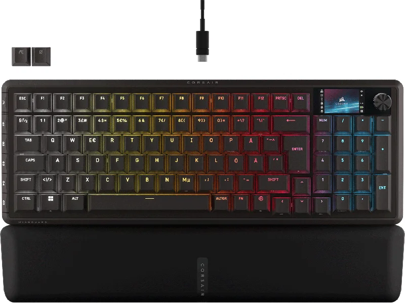 Corsair-CORSAIR VANGUARD 96 Wireless Mechanical-Rask, trådløs spilltastatur med LCD-skjerm-Gaming Accessories-Mekaniske tastaturer