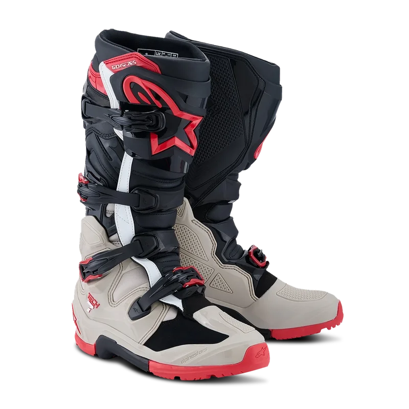 Enduro Boty Alpinestars Tech 7 Černá/Neonová Šedá/Červená 42