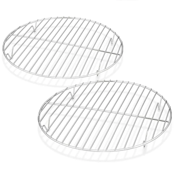 Livsmedelssäker Matlagningspartner, Slät Rostfri Rund Ångställ, Set med 2 Ø 27 cm Rostfritt Stål Bakgaller, Multifunktionell, Perfekt för