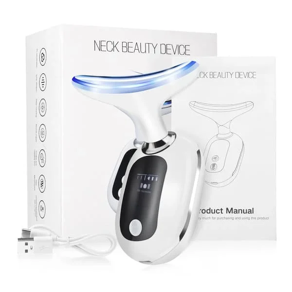 EMS Face and Neck Lift Beauty Device Facial Massager Red Light Therapy Double Chin Remover Skin Rejuvenation Tightening Anti-wrinkle