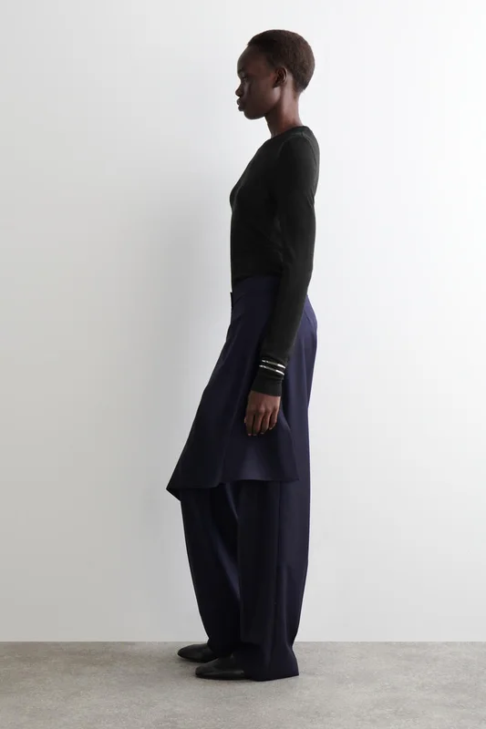 COS Women's Pantaloni In Lana Con Gonna in Blu