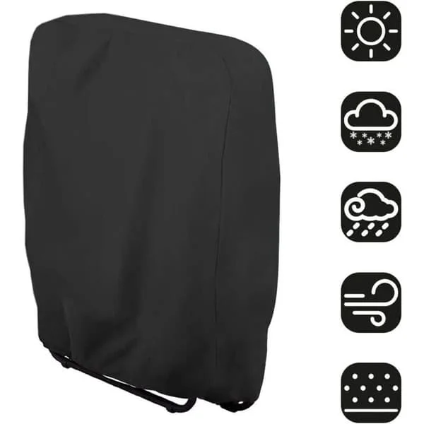 Sammenleggbar Stol Trekk Solseng Beskyttelsesdeksel Solseng Hagemøbler Vanntett Anti-UV Skadebeskyttelse, 71 x 110 cm (Svart)..DEBUNS