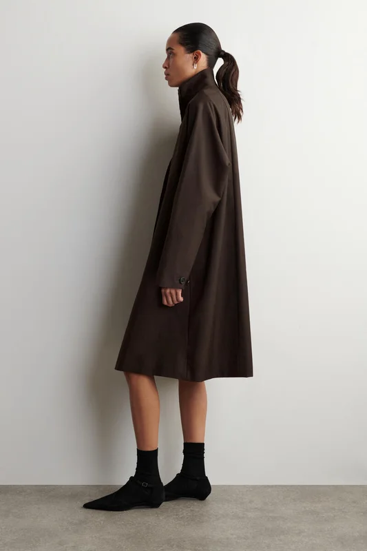 COS Femme Manteau Oversize À Col Cheminée in Marron