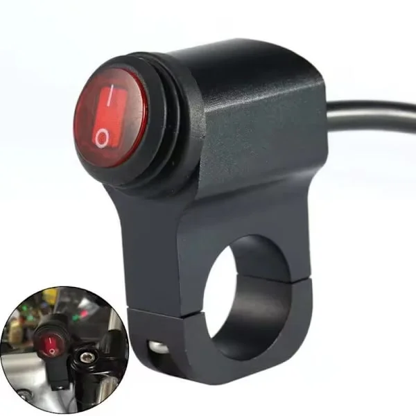 12V Vanntett Hovedstrømbryter for Motorsykkel ATV, Motorsykkel Hovedstrømbryter, LED Tåkelys På/Av-Bryter
