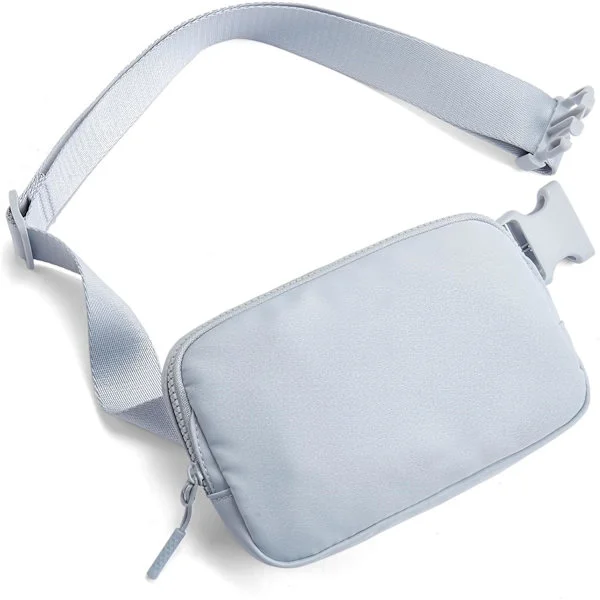 Fanny Pack Women Belt Bag Men, Sports Fashion Hip Bags Women Chest Bag Shoulder Bag Crossbody Bag with Adjustable Strap, Grey Blue, S