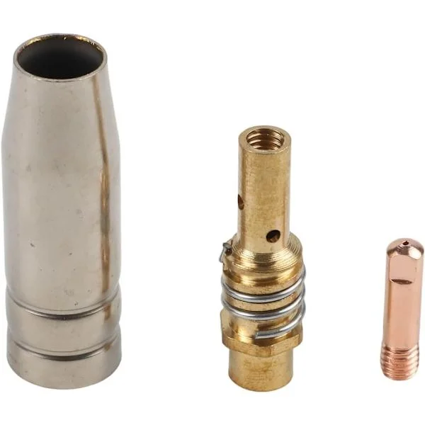 MIG-kosketuskärki ja -osat 0,8/0 kärjet 15AK-poltin 29 kpl hitsaajan suutinsarjaan 9 mm yhteensopivilla suuttimilla ja diffuusoreilla (0,8 mm) 0,8 mm