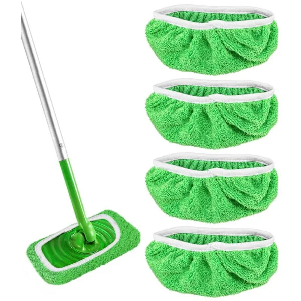 Återanvändbara trasor för Swiffer Sweeper Mopp Grön Återanvändbar Moppdyna Ersättningsöverdrag för Våt- och Torranvändning Moppdynor Lämpliga för Alla