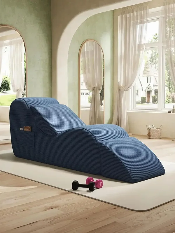 AliExpress - Cord-Yoga-Sofa - Vollständig mit Schwamm gefüllter Stretch-Loungesessel mit Seitentasche für Heimfitness & Entspannung