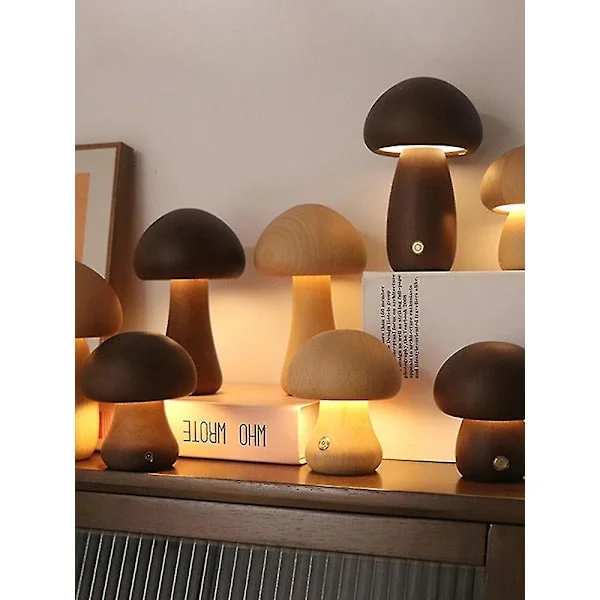 Svamp Lampe Oppladbar Bærbar Nattlampe - Tre Lampe Soveromslampe Sengelampe Kaffe