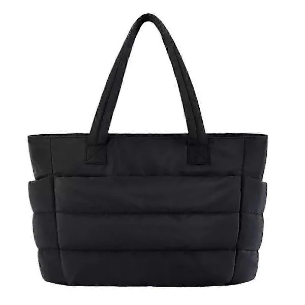 Lett, puffet tote bag, tote bag for kvinner med rom, skulderveske_yux