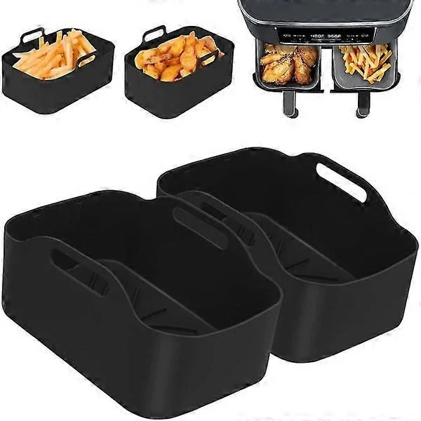 2 stk. silikonegryder til ninjaer med dobbelt airfryer, dobbelt airfryer silikonekurv, airfryer stativtilbehør til airfryer, ovn og mi