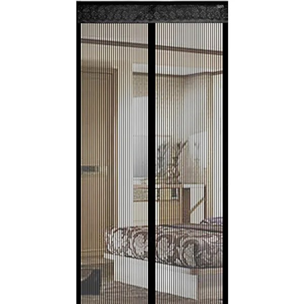 Svart ny 90x210cm myggnät dörr magnetisk myggnät Curta